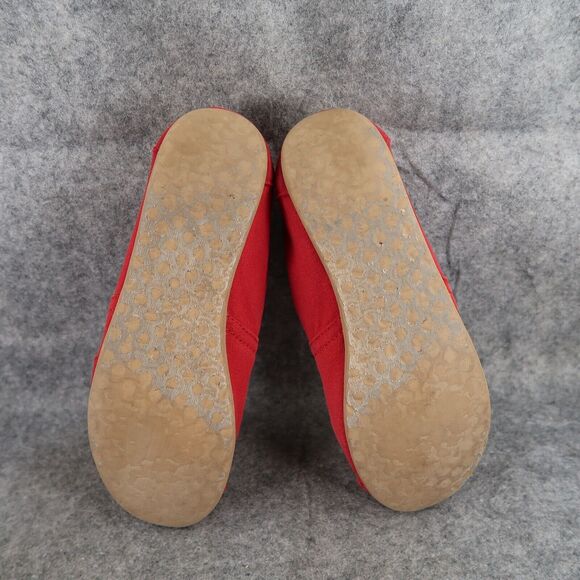 Toms Shoes Womens 7 Flats Slip On Casual Canvas Red Lifestyle Alpargatas Comfort - Picture 9 of 11